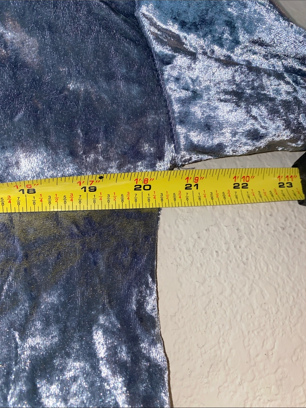 🐛Gray-Blue Crushed Velvet Cropped Pull-Over Hoodie! - Picture 6 of 6